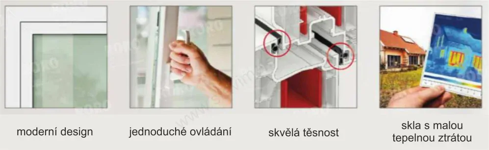 plastové okno 180x150 cm, dvoukřídlé, zlatý dub/bílé, PREMIUM 7000