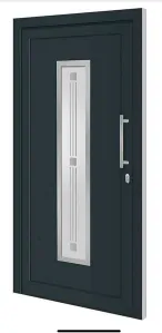  SOFT vchodové plastové dveře AFRODITA, antracit/bílá, 100x210 cm