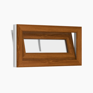 plastové okno sklepní 50x40 cm, sklopné, zlatý dub/bílá, PREMIUM 6000