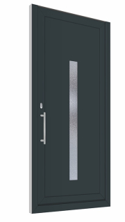 SOFT vchodové plastové dveře AURORA, antracit/bílá, 88x200 cm