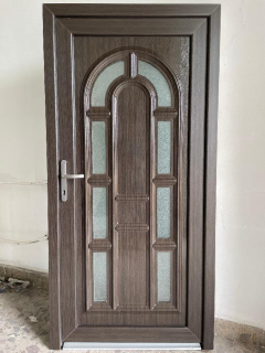 SOFT vchodové plastové jednokřídlé dveře Barbados tmavý dub/bílá98x200 cm