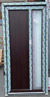 SOFT vchodové plastové dveře FLORIDA , tmavý dub/bílá 98x200 cm