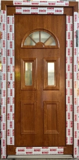 SOFT vchodové plastové dveře VIENNA, zlatý dub/bílá, 98x200 cm