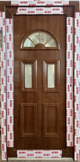 SOFT vchodové plastové dveře VIENNA, ořech/bílá, 98x200 cm